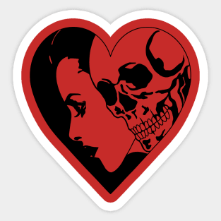 Dark Heart Skull Sticker